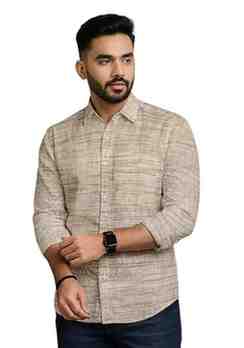 Men’s Pure Khaadi Cotton Regular Fit Full Sleeves Striped Casual Shirt